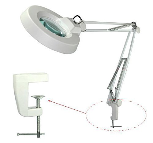 5X Magnifying Desk Lamp with Flexible Gooseneck - Adjustable Brightness LED Light for Reading, Crafts & Detailed Work - Perfect for Jewelry Making, Watch Repair & Hobby Projects