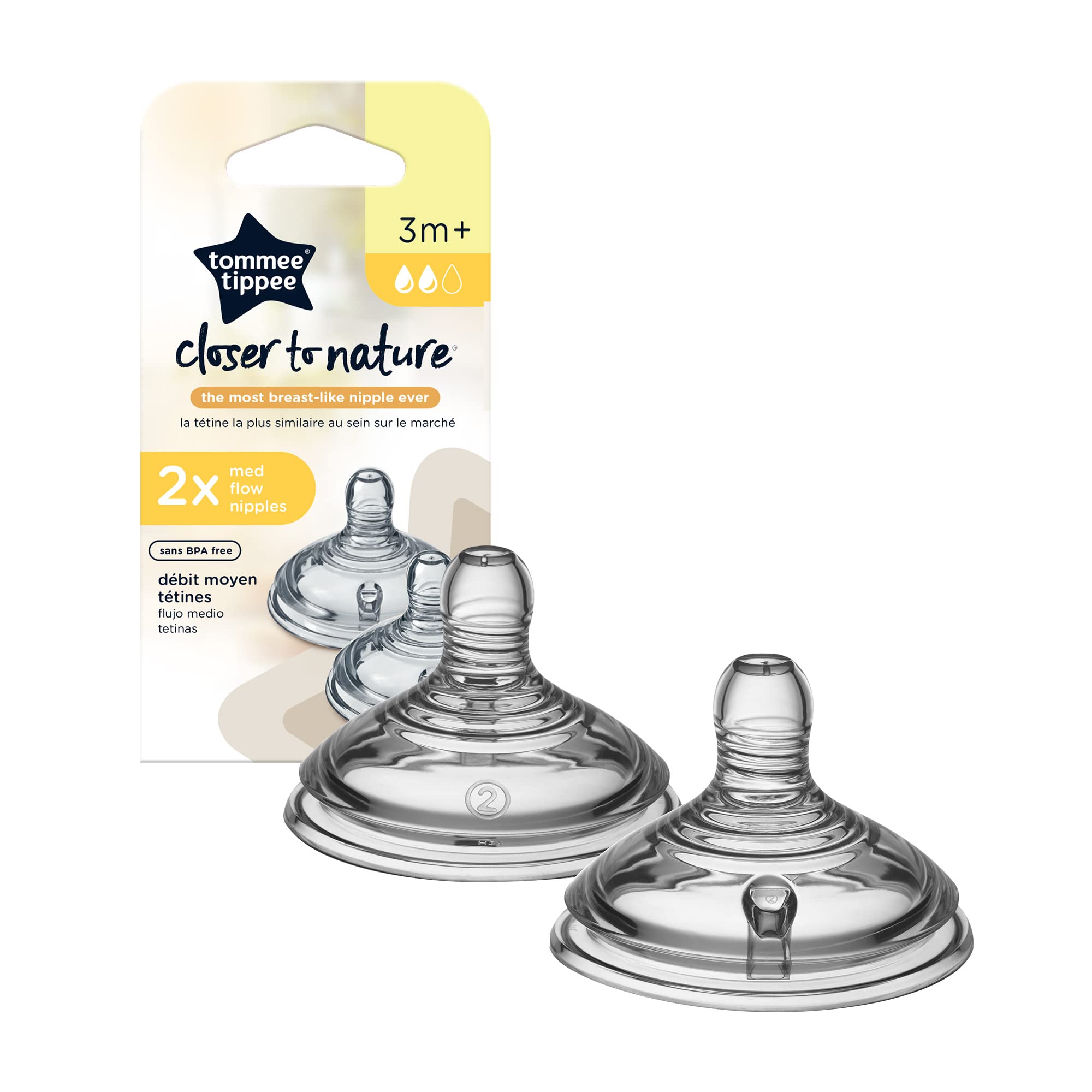 Tommee Tippee Closer to Nature Baby Bottle Set with Medium Flow Nipples - 5 oz BPA-Free Bottles & Nipple Replacement Pack for Newborns & Infants - Perfect for Breastfeeding Transition, Daycare & On-the-Go Feeding