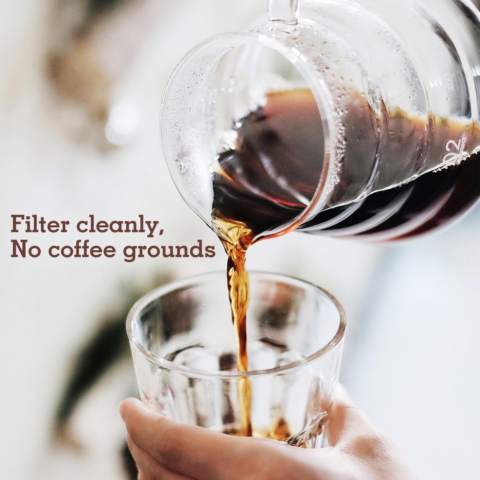 Stainless Steel Pour Over Coffee Maker with Reusable Filter - Drip Cone Brewer for 3-4 Cups, Non-Slip Handle & Rubber Ring - Perfect for Home, Office & Camping Coffee Brewing
