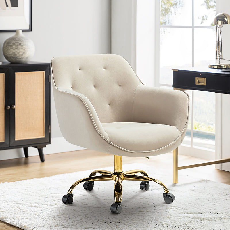 Premium Jovida Velvet Tufted Office Chair - Ergonomic Executive Desk Chair with Adjustable Height for Home & Office Workspaces - Perfect for Work, Study, and Gaming
