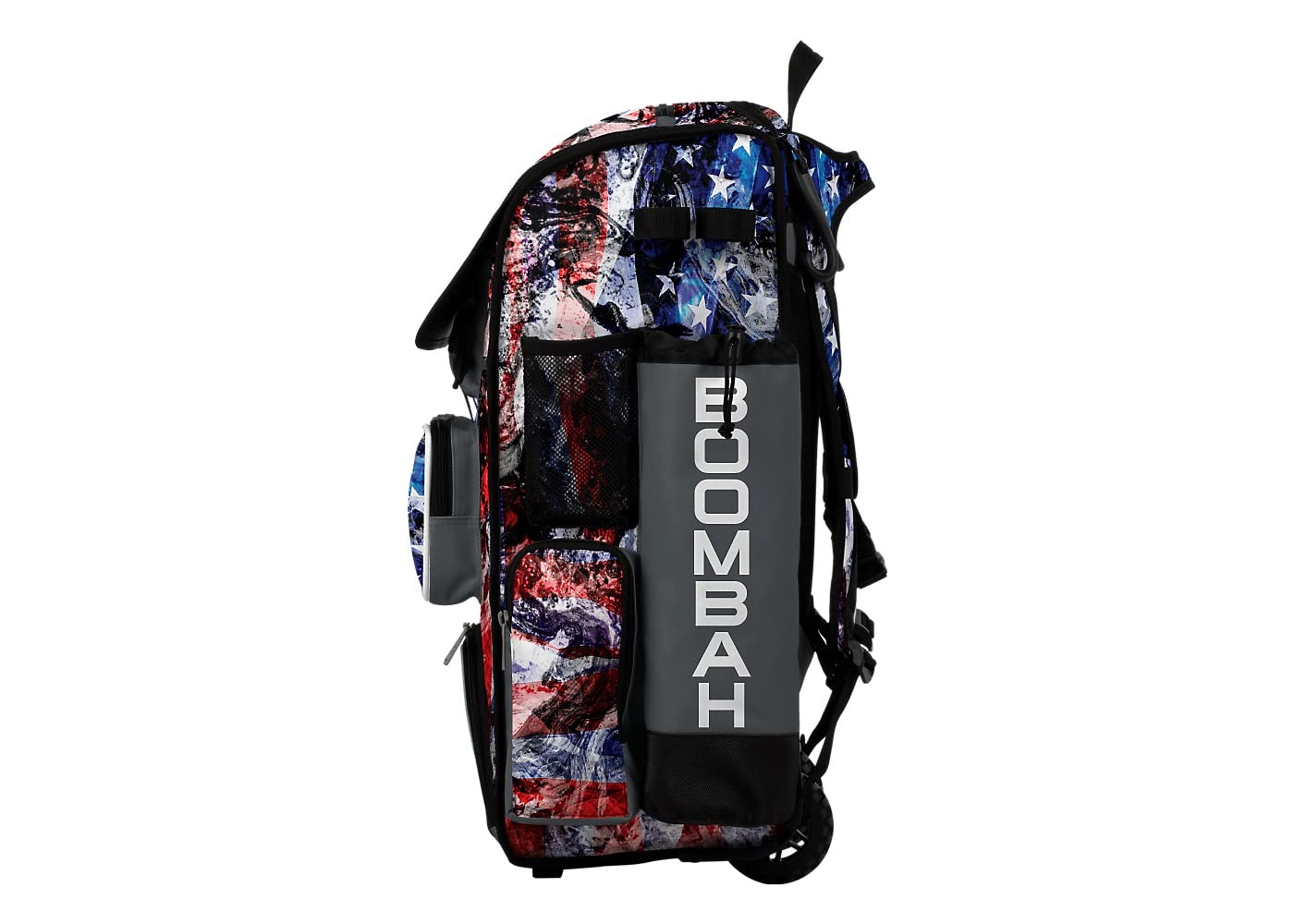 Boombah Superpack Hybrid Rolling Bat Bag - USA Allegiance Bat Pack Black/Red/White - Wheeled & Backpack Style for Baseball & Softball Players - Perfect for Travel, Games & Practice