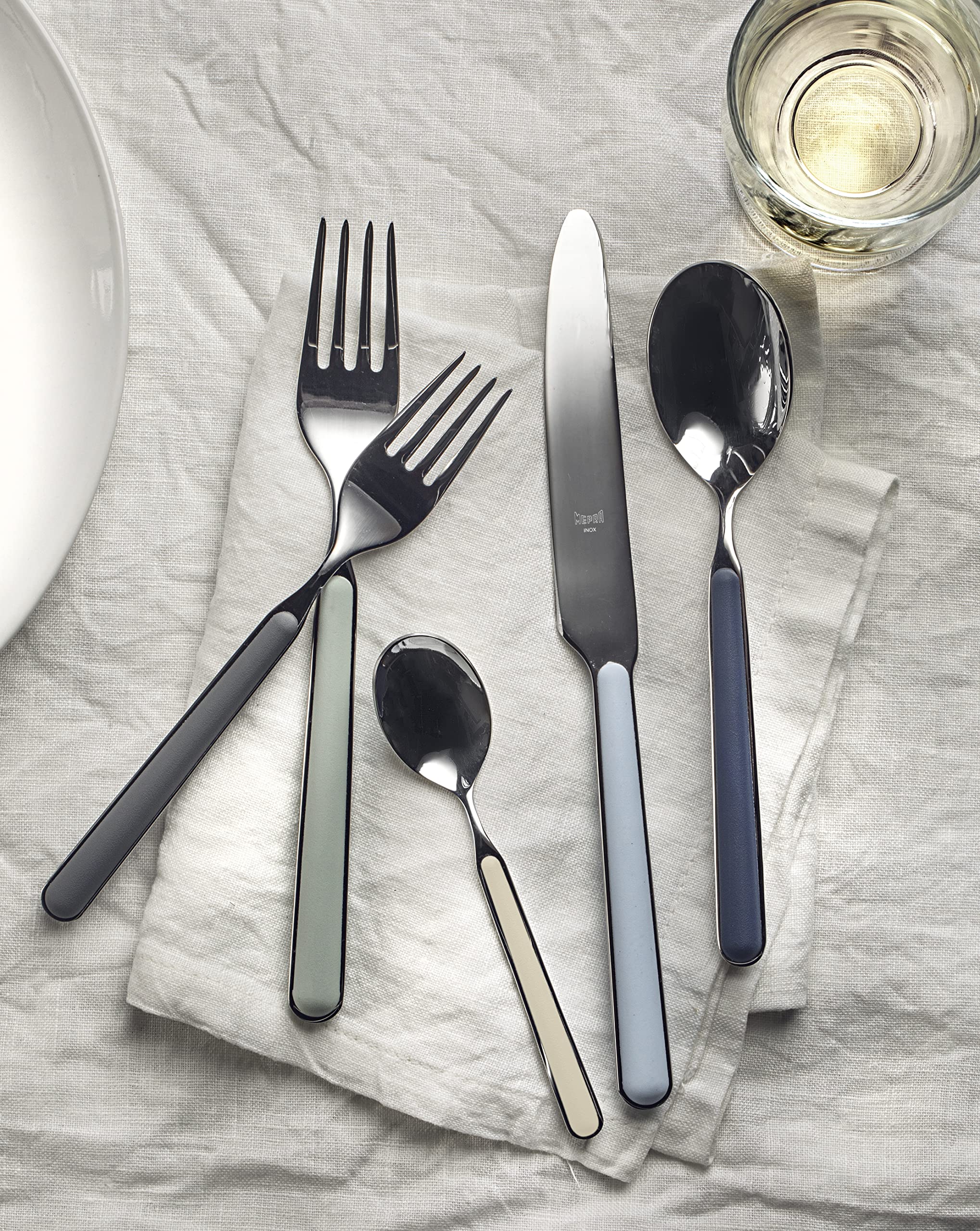 Premium MEPRA 18/10 Stainless Steel Flatware Set - 24-Piece Vicuna Pattern for Elegant Dining - Perfect for Weddings, Dinner Parties & Everyday Use
