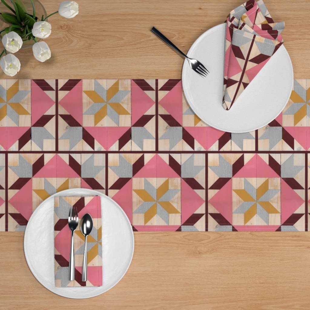 Custom Printed Cotton Sateen Table Runner 72