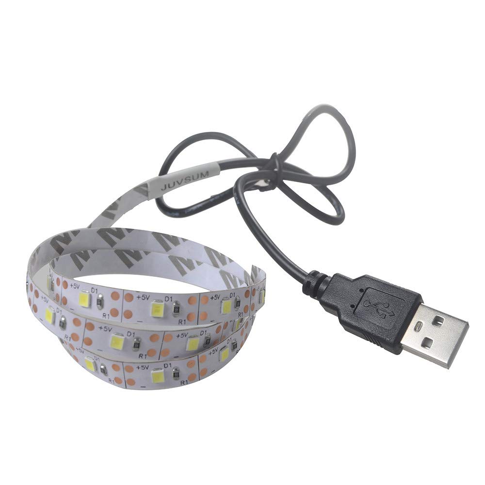 GMGod 100CM LED Strip Light - White, Warm White & Blue TV Backlighting for Home Theater & Gaming Setup
