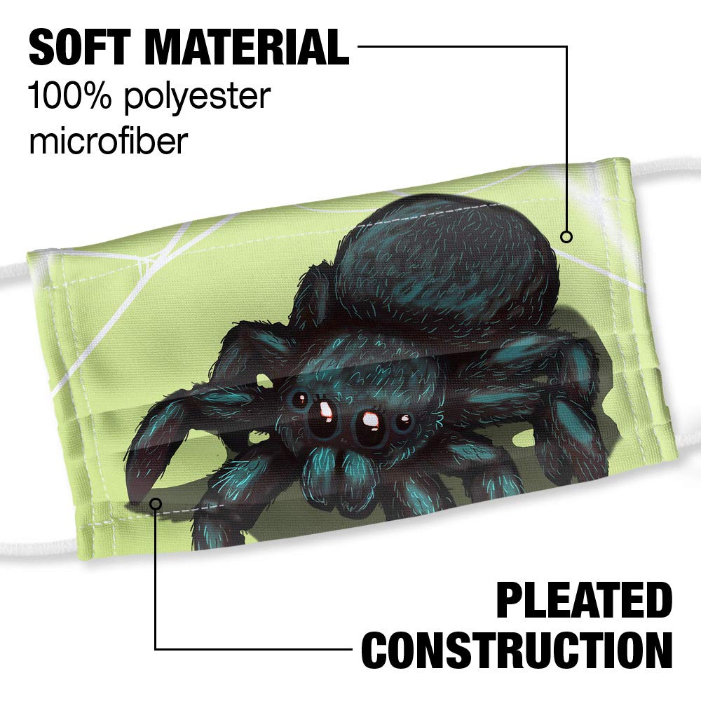 Popfunk Cute Spider Reusable Face Mask - 1-Ply Breathable Unisex Face Covering for Daily Wear, Outdoor Activities & Costume Parties