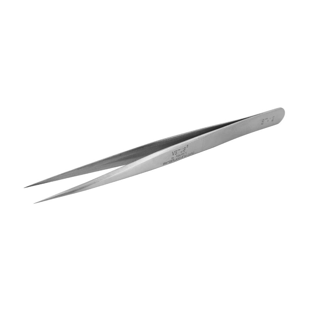Professional Lash Extension Tweezers - Vetus Straight Pointed Stainless Steel Eyelash Tweezers for Lash Extensions, False Eyelash Application & Precision Electronics Work - Perfect for Salon Professionals & DIY Beauty Enthusiasts