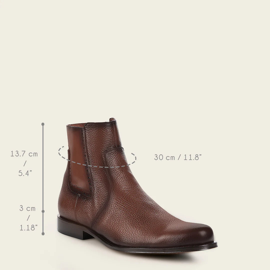 Franco Cuadra Men's Honey Dress Casual Deer Leather Ankle Boots - Comfortable & Stylish for Outdoor, Office & Date Nights