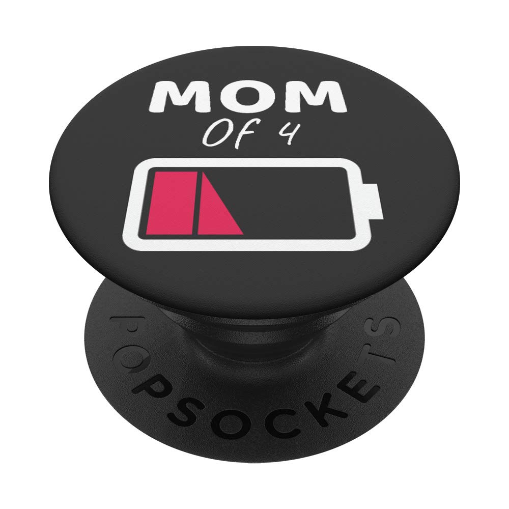 Best Mom of 4 Boys Gift - Swappable PopGrip Phone Grip for iPhone & Android - Perfect Mother's Day Present for Tired Moms | Use for Phone Stand, Selfies & Daily Protection