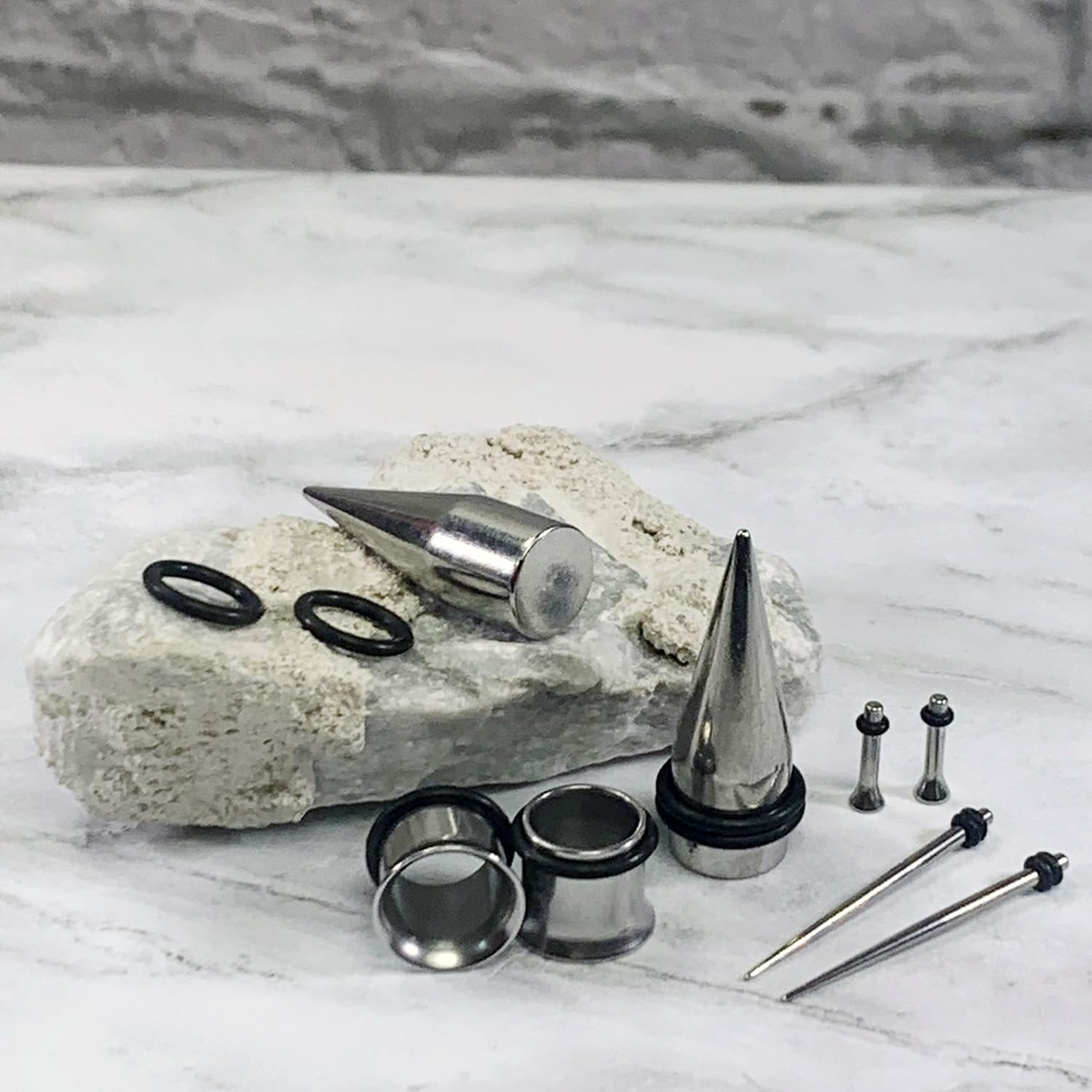 BodyJ4You 38PC Ear Stretching Kit for Beginners - 14G to 00G Gauges with Steel Tapers, Single Flare Plugs & Tunnels - Includes Jojoba Oil Balm & Wax - Perfect for Men & Women Ear Piercing Jewelry - Ideal for Ear Stretching, Aftercare & Safe Expansion