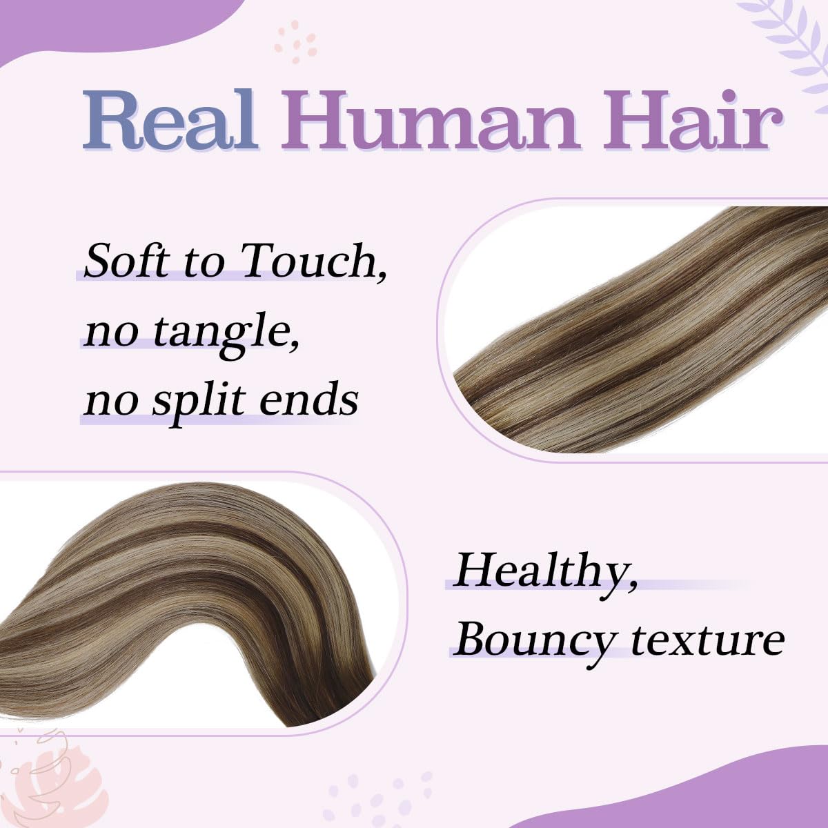 Clip in Hair Extensions 20 Inch Real Human Hair - Balayage Chocolate Brown to Caramel Blonde - 6pcs 120g Silky Full Head Hairpiece (#4/27/4) for Daily Styling, Parties & Special Occasions