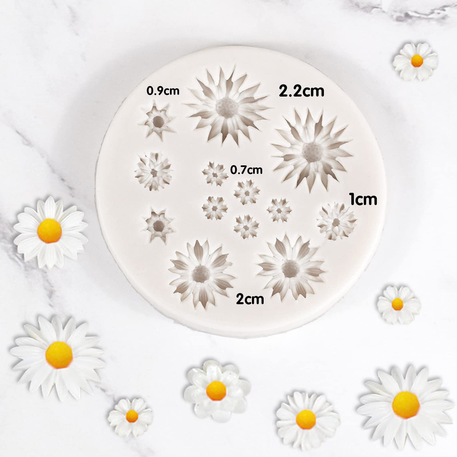 1PCS Daisy Silicone Mold for Polymer Clay - Mini Flower Clay Molds for DIY Jewelry Making, Earrings & Craft Decorations - Perfect for Handmade Resin Art, Polymer Clay Creations & Home Decor Projects