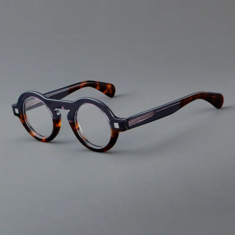 CCspace Unisex Full Rim Round Thick Acetate Eyeglasses Frame 301598 - Stylish & Durable for Men & Women - Perfect for Reading, Work, and Fashion Accessories
