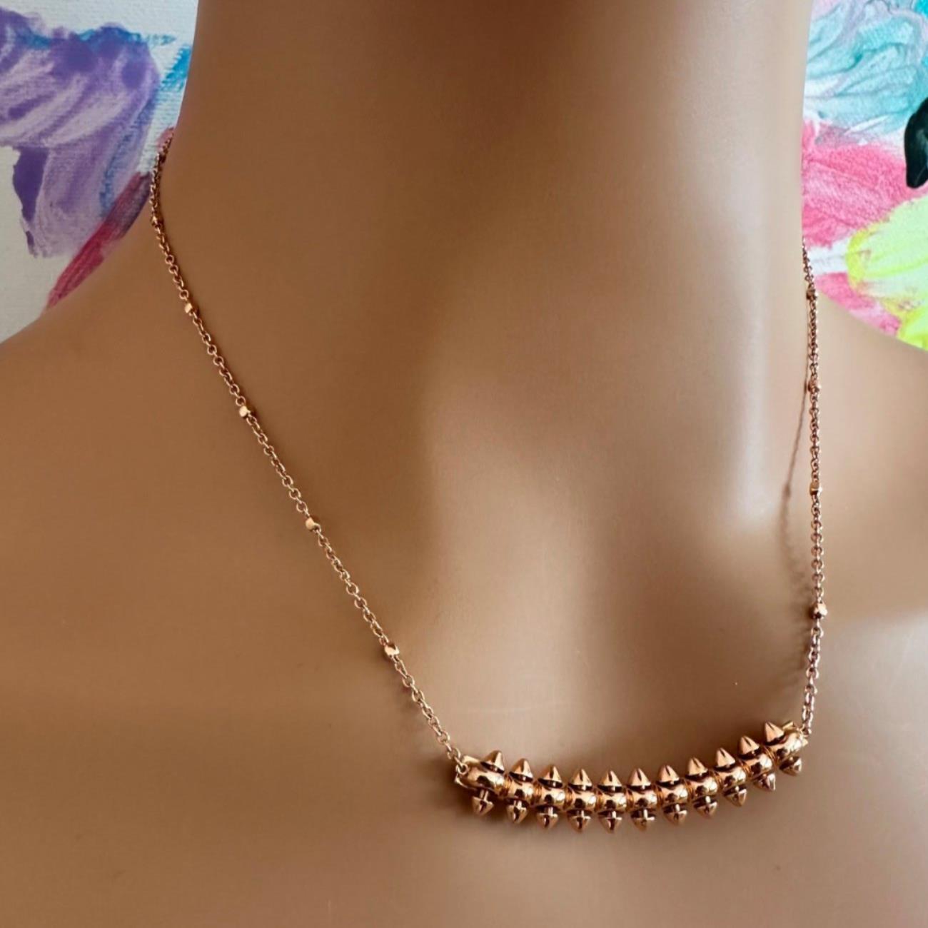 Authentic Clash De Cartier 18k Rose Gold Large Necklace for Women - Luxury Statement Jewelry for Parties, Weddings & Special Occasions