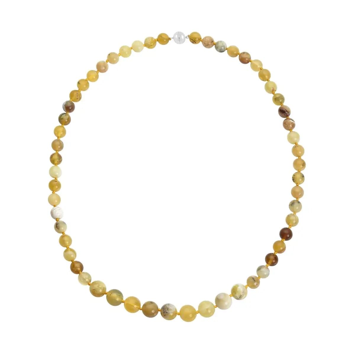 Shop LC 8-12mm Citrine Beaded Necklace - 925 Sterling Silver Rhodium Plated Women's Jewelry, 20