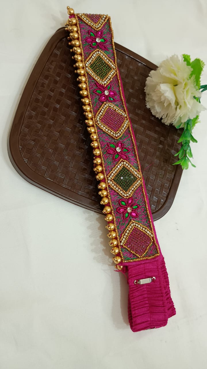 Elegant Designer Saree Belt with Stone and Beads for Women - Perfect for Weddings, Parties & Traditional Occasions