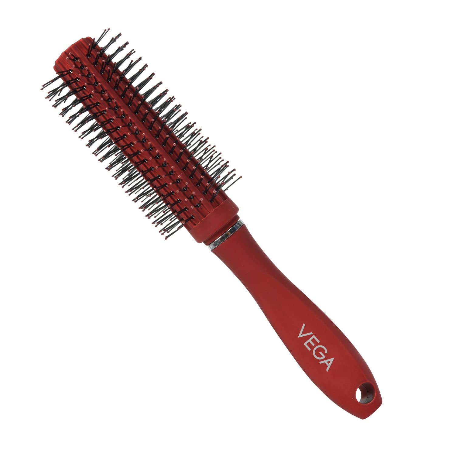 Vega Round Hair Brush for Curls, Volume & Waves - Best Hair Brush for Men & Women - Works on All Hair Types (E11-RB) | Perfect for Styling, Salon Results at Home, Professional Blowouts & Daily Hair Care
