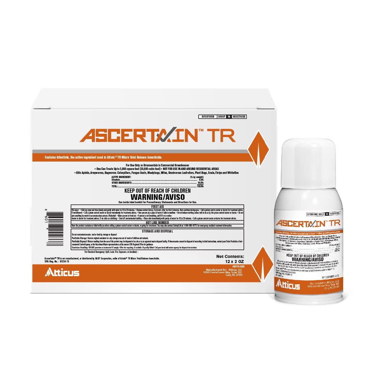 TR Greenhouse Fogger (2oz Can) - Total Release Bifenthrin Insecticide & Miticide for Mites, Aphids, Thrips, Fungus Gnats, Whiteflies, Caterpillars - 12 Pack - Ideal for Greenhouse Pest Control & Indoor Plant Protection