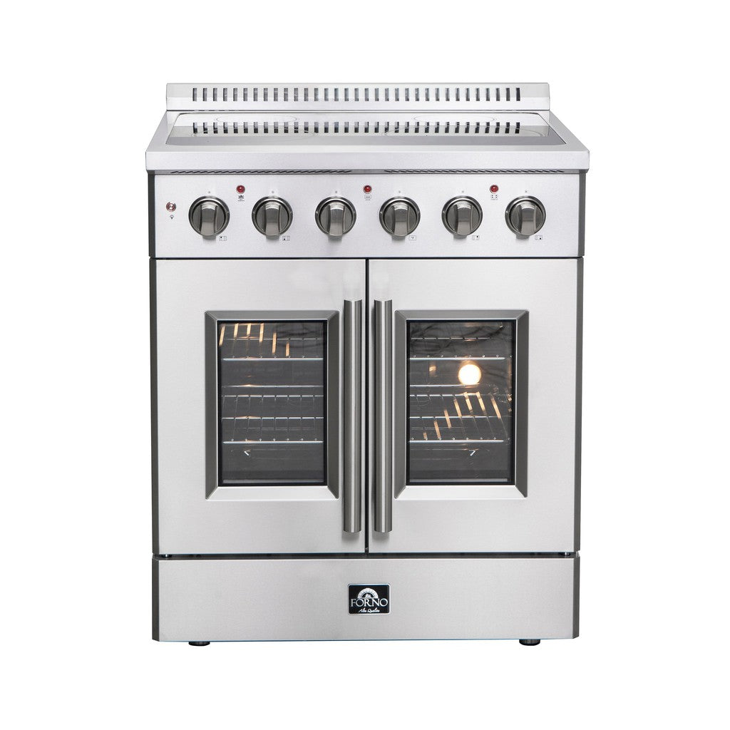 Forno Galiano 30-inch 4.32 cu. ft. Stainless Steel French Door Freestanding Electric Range - FFSEL6917 30 | Perfect for Modern Kitchens & Home Cooking