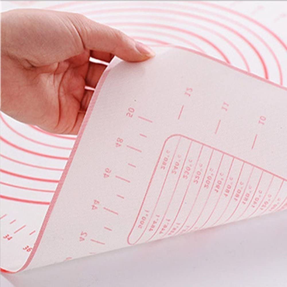 Non-Slip Silicone Pastry Mat - Thick Non-Stick Baking Mat for Rolling Dough, Pie Crust, Pizza & Cookies - Easy Clean Kneading Mat - Perfect for Home Bakers & Professional Chefs