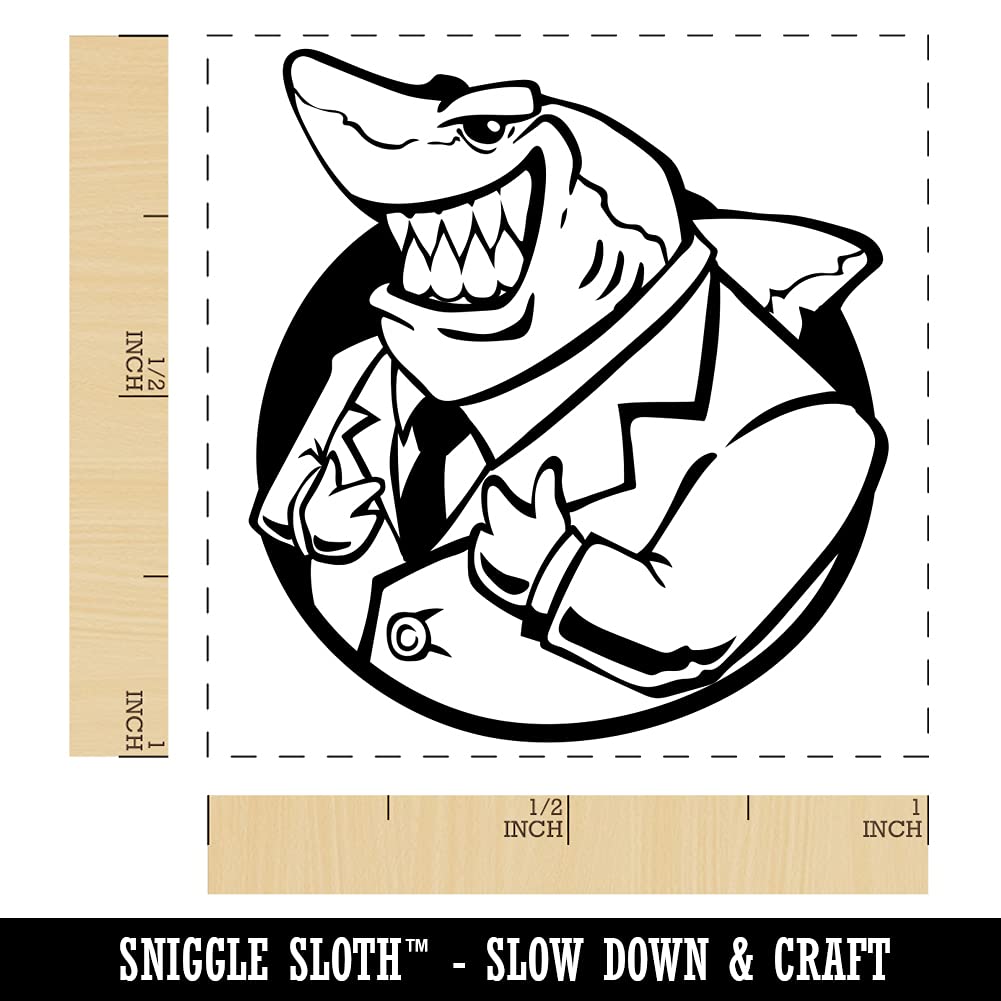 Lawyer Loan Shark in a Business Suit Self-Inking Rubber Stamp - 1 Inch Small Office Stamp with Black Ink - Perfect for Legal Documents, Contracts & Loan Agreements