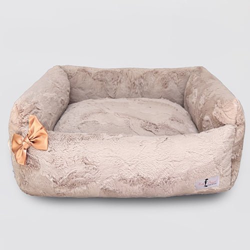 Dolce Vita Bed Frame in Latte - Modern Platform Bed for Bedroom, Living Room, or Guest Room - Sturdy Wooden Bed Frame with Headboard - Perfect for Small Spaces and Apartments