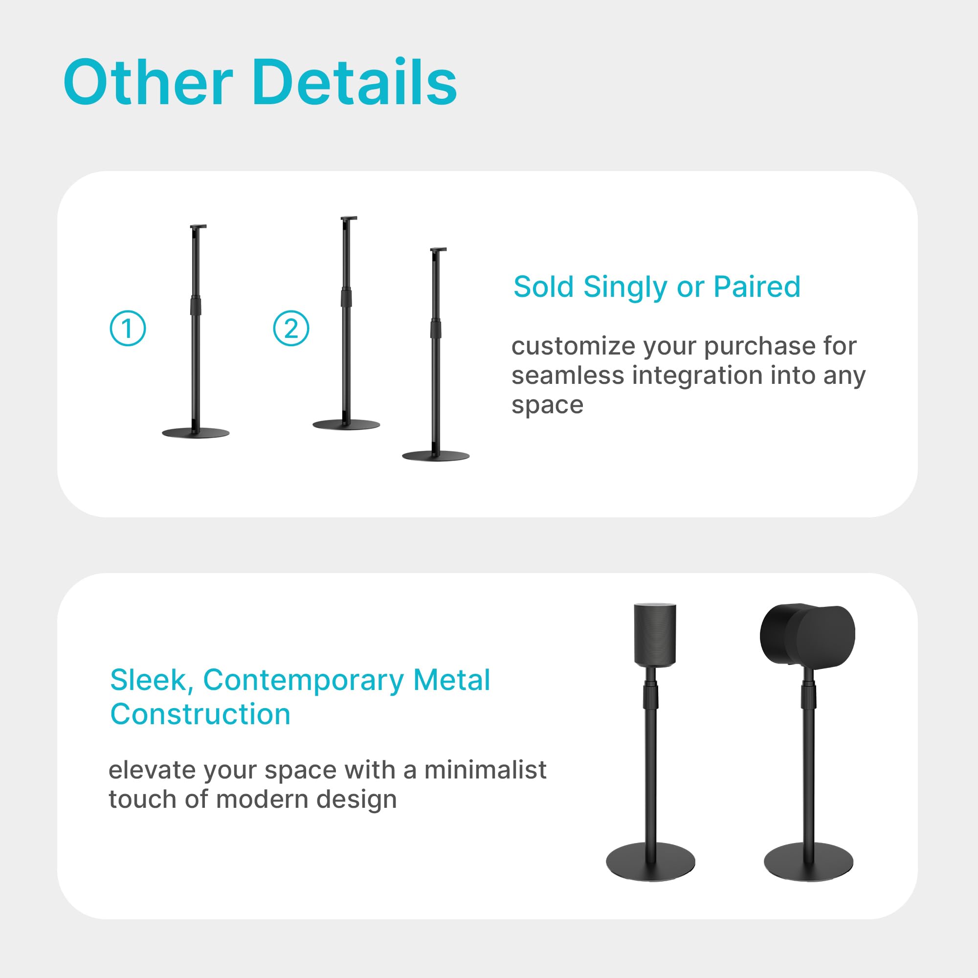 Premium Adjustable Speaker Stand for SONOS Era 300 & Era 100 - 42.6