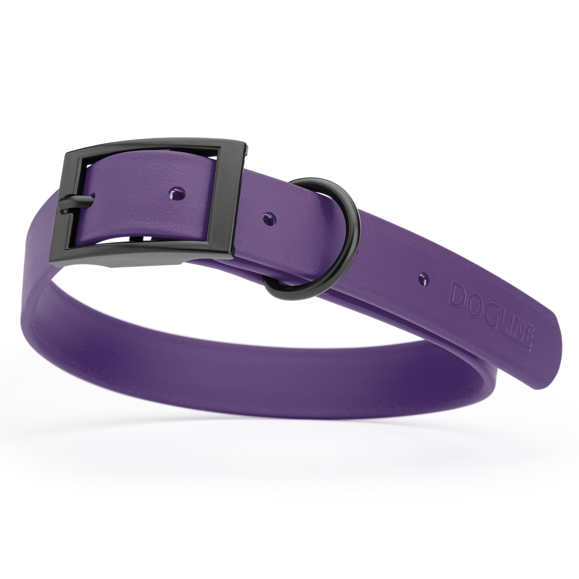Premium Waterproof Biothane Dog Collar - Durable Coated Nylon Webbing with Black Hardware | Odor-Resistant & Easy to Clean | Adjustable for Small, Medium & Large Dogs | Violet Purple | Perfect for Outdoor Adventures, Swimming & Daily Walks