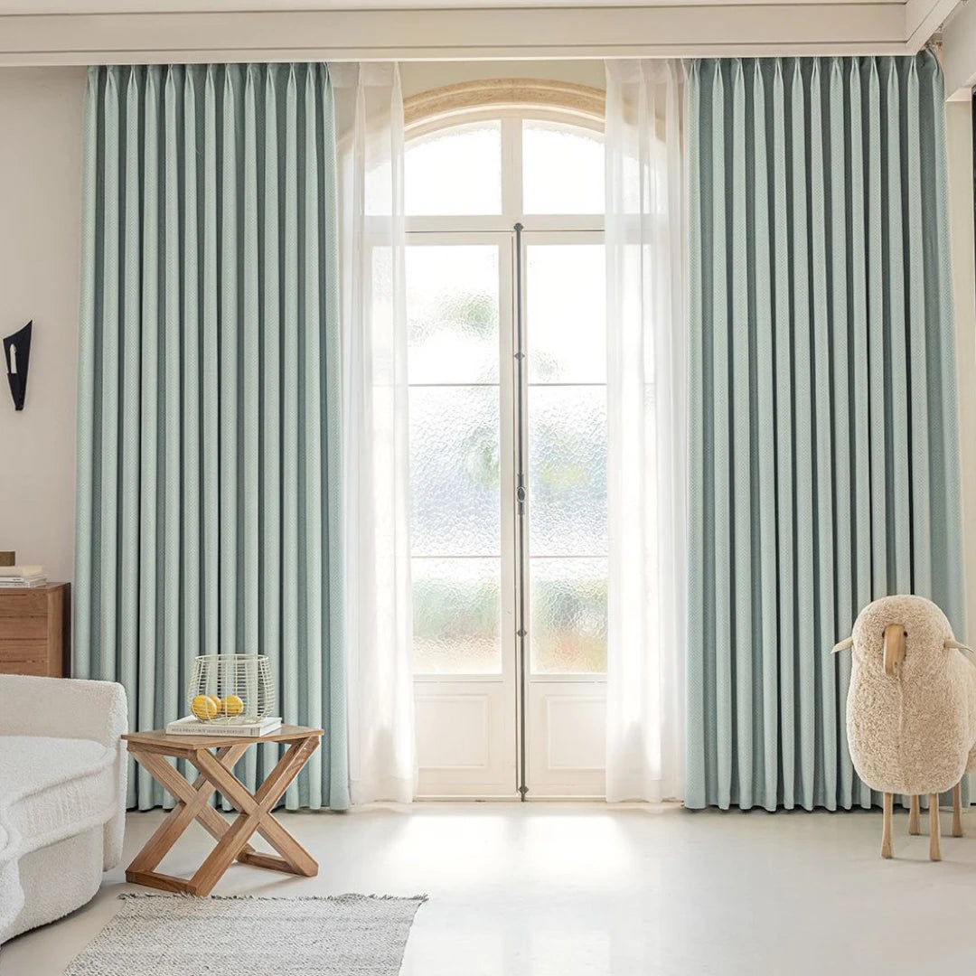 Blake Chenille Basketweave Blackout Curtains for Bedroom - Custom Room Darkening Window Drapes for Home Theater & Nursery