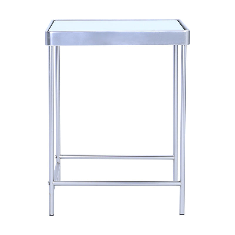 CAMEO Nest of 2 Tables with Mirror - Modern Side Tables for Living Room, Bedroom & Office - Space Saving Accent Tables with Stylish Mirror Design