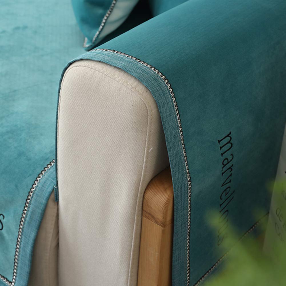Soft Plush Sofa Slipcover - 90x210cm (35x83in) Stretchable Couch Cover with Anti-Slip Design for 1-4 Cushions, Furniture Protector in Brown | Perfect for Living Room, Family Room & Pet-Friendly Homes