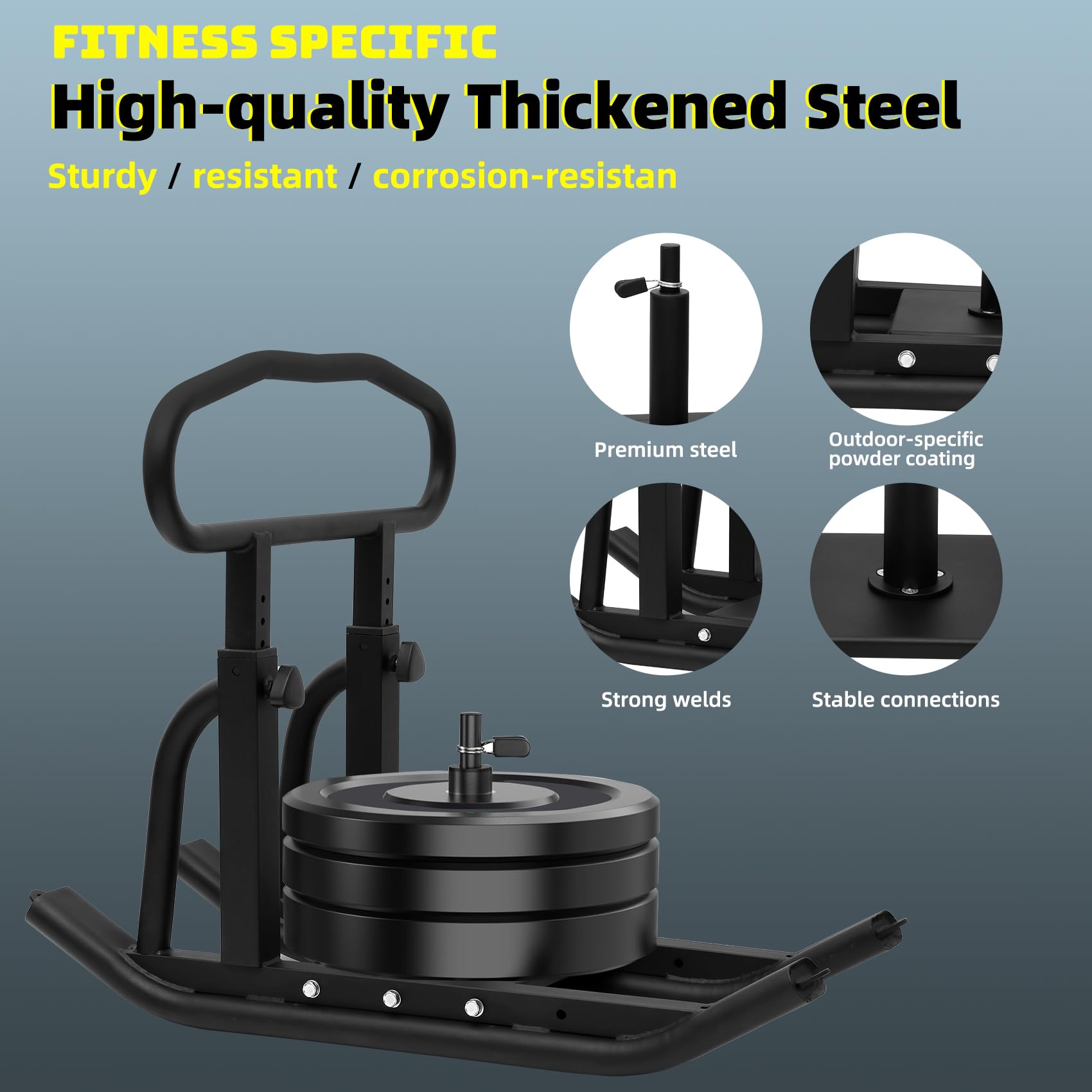 **Adjustable Height Weight Training Sled for Strength & Muscle Building – Heavy Duty Fitness Sled for 1