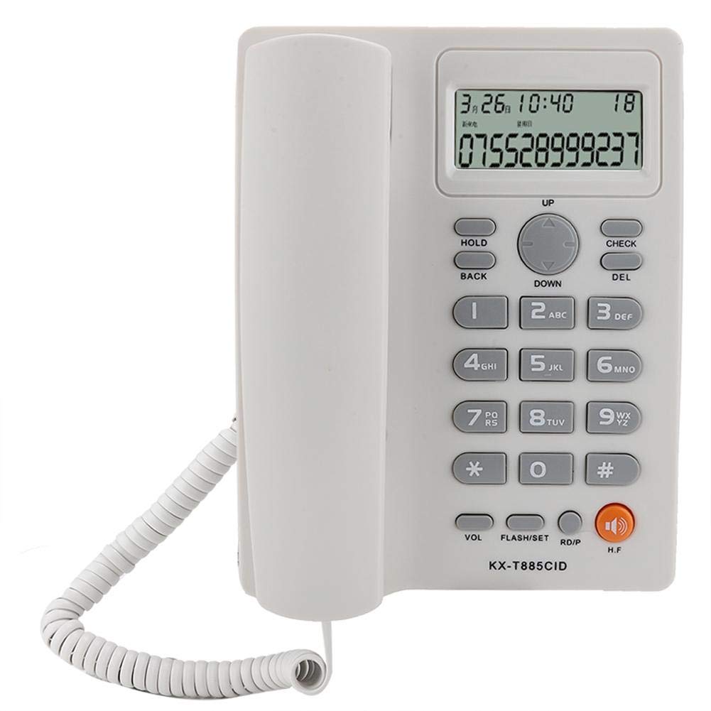 **Corded Landline Phone with Caller ID & Call Waiting - Desktop Telephone for Home, Office & Hotel - Reliable Communication Solution (White)**    *(Perfect for Home Offices, Small Businesses, and Hospitality Use - Stay Connected with Clear Calls!)*