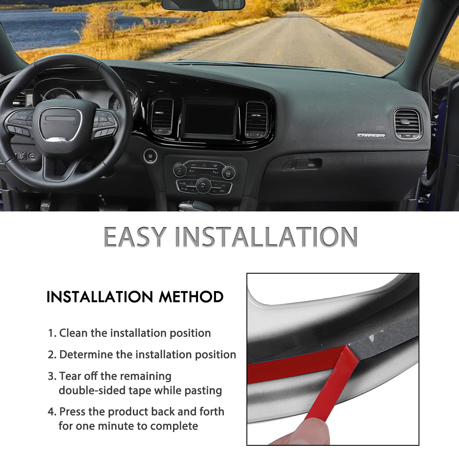 **2015-2024 Dodge Charger ABS White Dashboard Trim Panel Set (5pcs) – Premium Interior Upgrade for Center Console & Gauge Cluster – Perfect for Custom Car Styling & Enhanced Aesthetics**