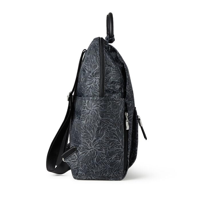 Baggallini Women's All Day Backpack - Lightweight Travel Laptop Backpack with Multiple Pockets, Midnight Blossom Print, One Size Fits All - Perfect for Work, Commuting & Weekend Getaways