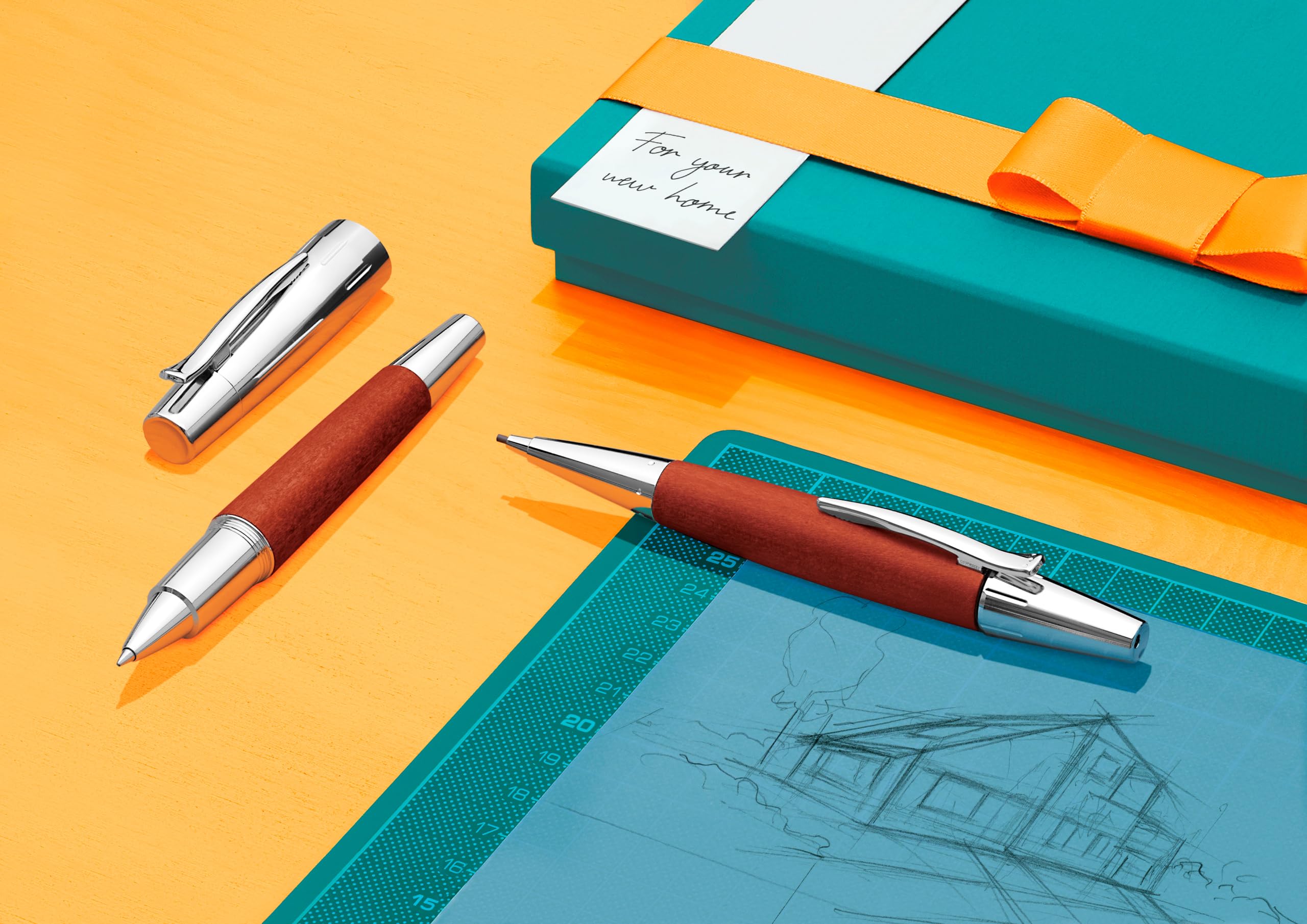Faber-Castell Emotion Premium Brown Wood Rollerball Pen - Smooth Writing Luxury Pen for Office, Business Gifts & Everyday Use