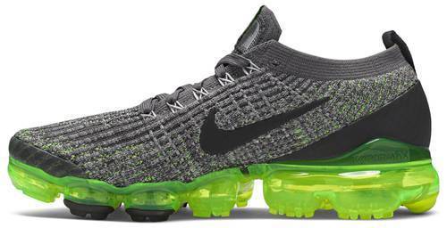 Nike Air VaporMax Flyknit 3 Running Shoes - Grey Volt Colorway | Lightweight & Breathable for Men's Athletic Training, Jogging & Gym Workouts