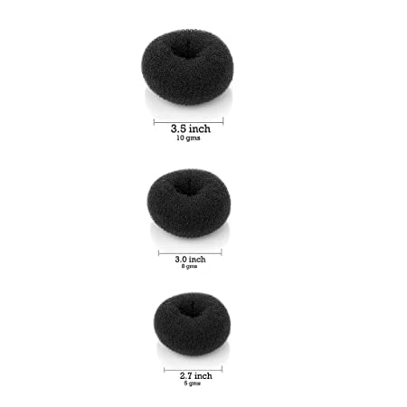 KYNA Professional Hair Donut Bun Maker - 3 Pack Hair Styling Accessories for Women & Girls | Perfect for Updos, Ponytails & Special Occasions