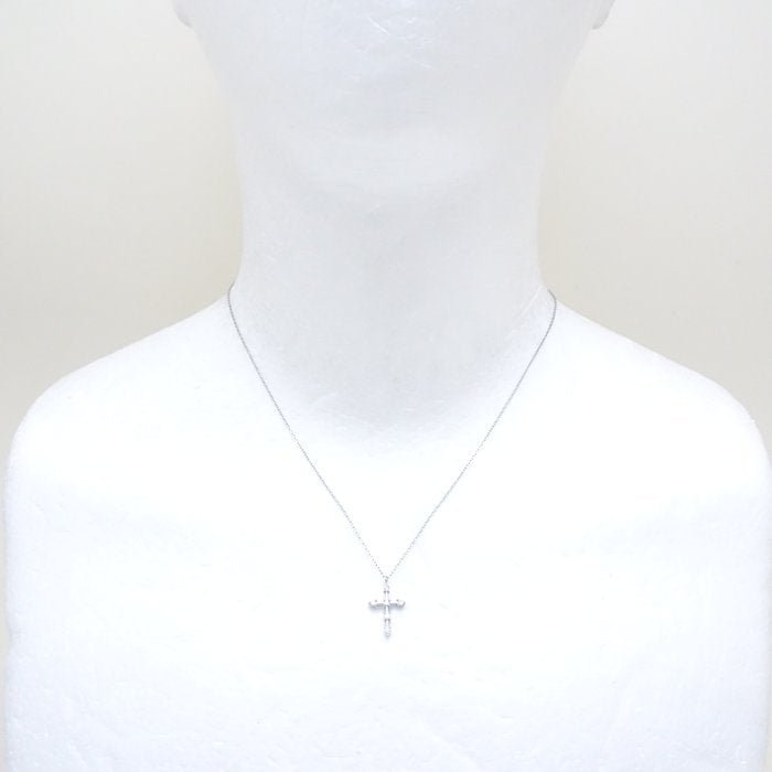 4℃ Diamond Cross Necklace in 850 Platinum - Elegant Religious Jewelry for Women, Perfect for Baptism, First Communion, Confirmation & Everyday Wear