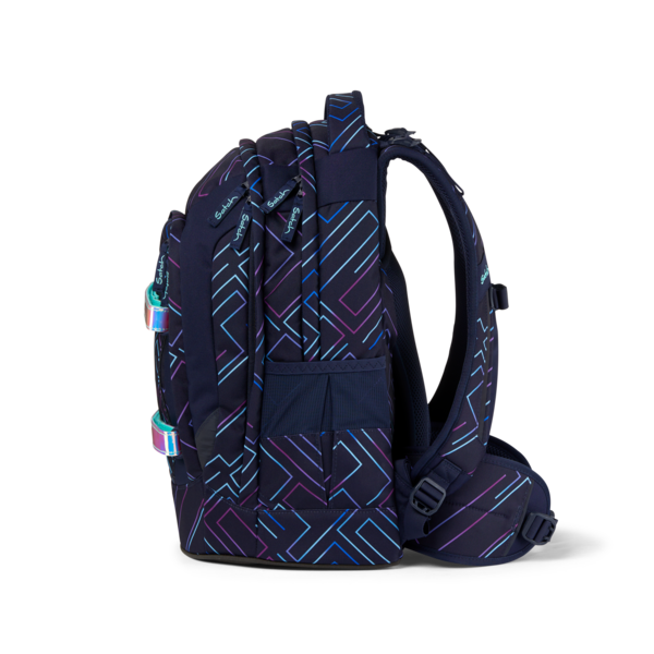 Satch Pack Purple Laser Backpack - Waterproof & Durable Travel Backpack for Hiking, Camping, School & Work - Lightweight & Spacious Design with USB Charging Port