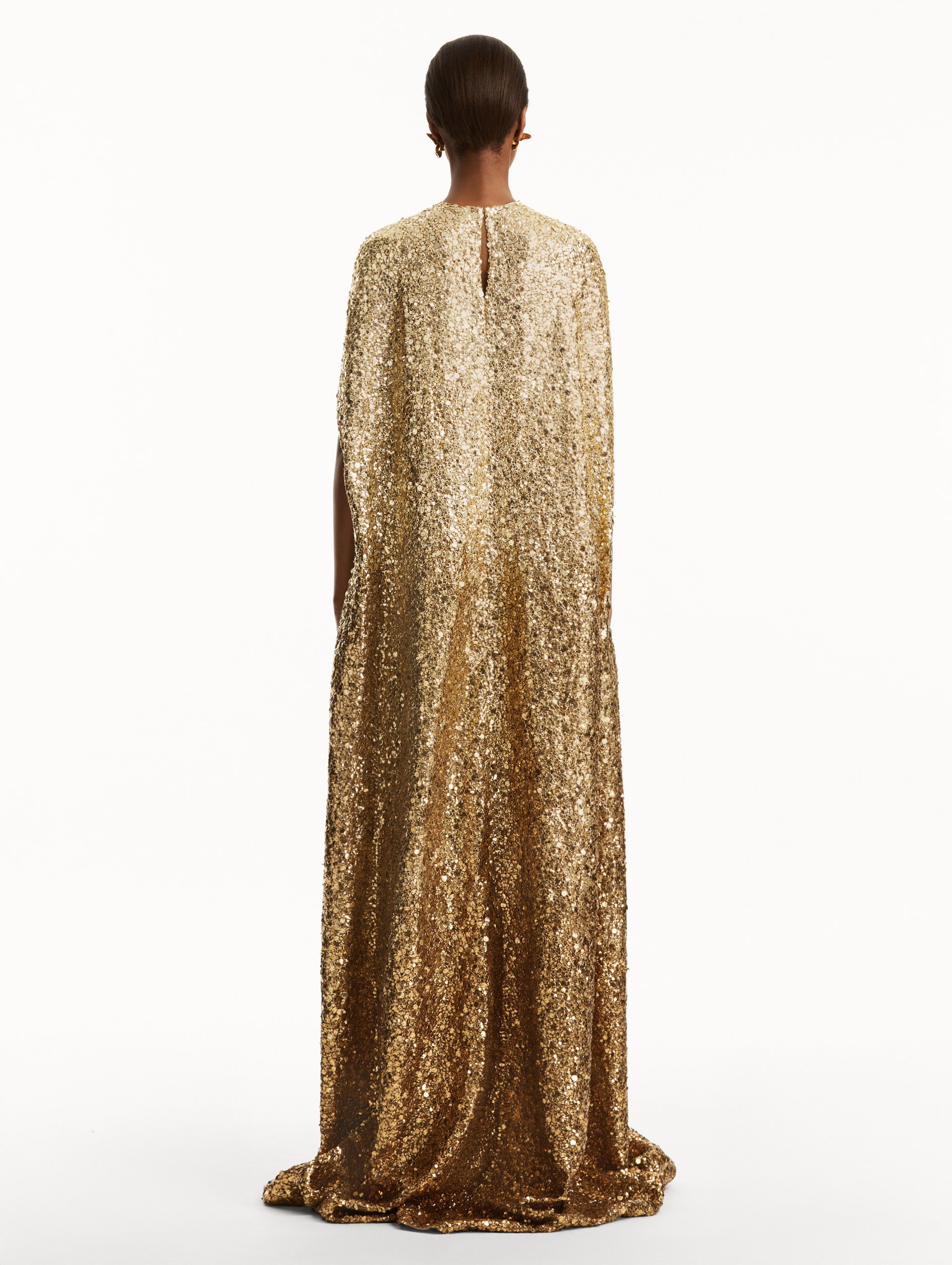Elegant Metallic Ombré Sequin Embroidered Caftan Dress for Women - Perfect for Beach Parties, Evening Events & Special Occasions