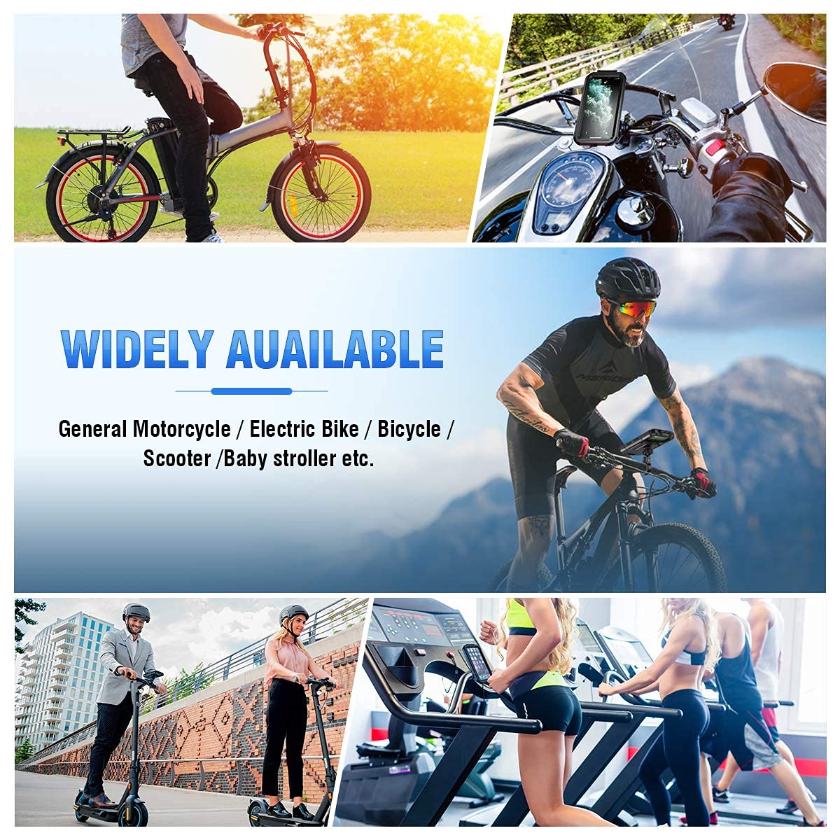 Waterproof 360° Adjustable Bike Phone Mount Holder for Handlebar - Compatible with iPhone, Samsung, Smartphones Below 6.8 Inches - Touchscreen Access & Shockproof Design - Perfect for Cycling, Motorcycle Riding, Commuting & Outdoor Adventures