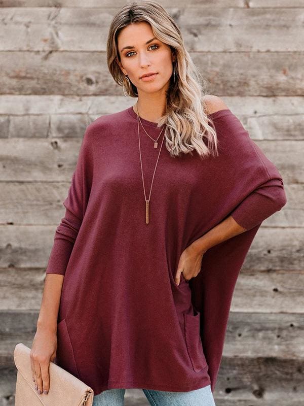 Lovevop Women's Crew Neck Solid Long Sleeve T-Shirt - Comfortable Casual Basic Tee for Everyday Wear, Work, and Outings