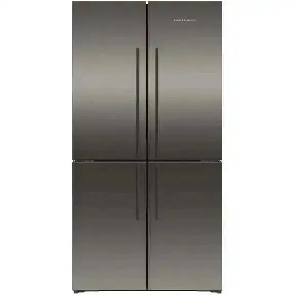 Fisher & Paykel 538L Quad Door Refrigerator - Black Stainless Steel, Energy Efficient French Door Fridge for Modern Kitchen & Large Family Use
