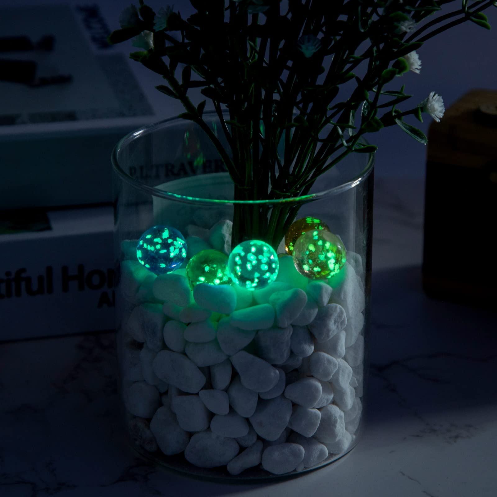 36PCS Glass Marbles Set for Kids with 5 Glow in The Dark Marbles - Fun Running Game Toy, Perfect Gift for Birthday & Party Games | Indoor & Outdoor Play, STEM Learning Activity