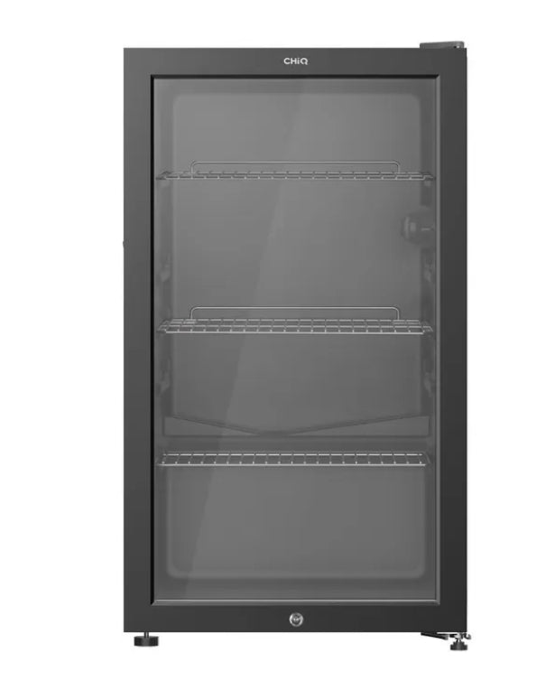 CHiQ CBC094BG 94L Black Beverage Cooler Refrigerator - Compact Mini Fridge for Drinks, Wine, Beer, and Soda - Perfect for Home, Office, Bar, and Party Use