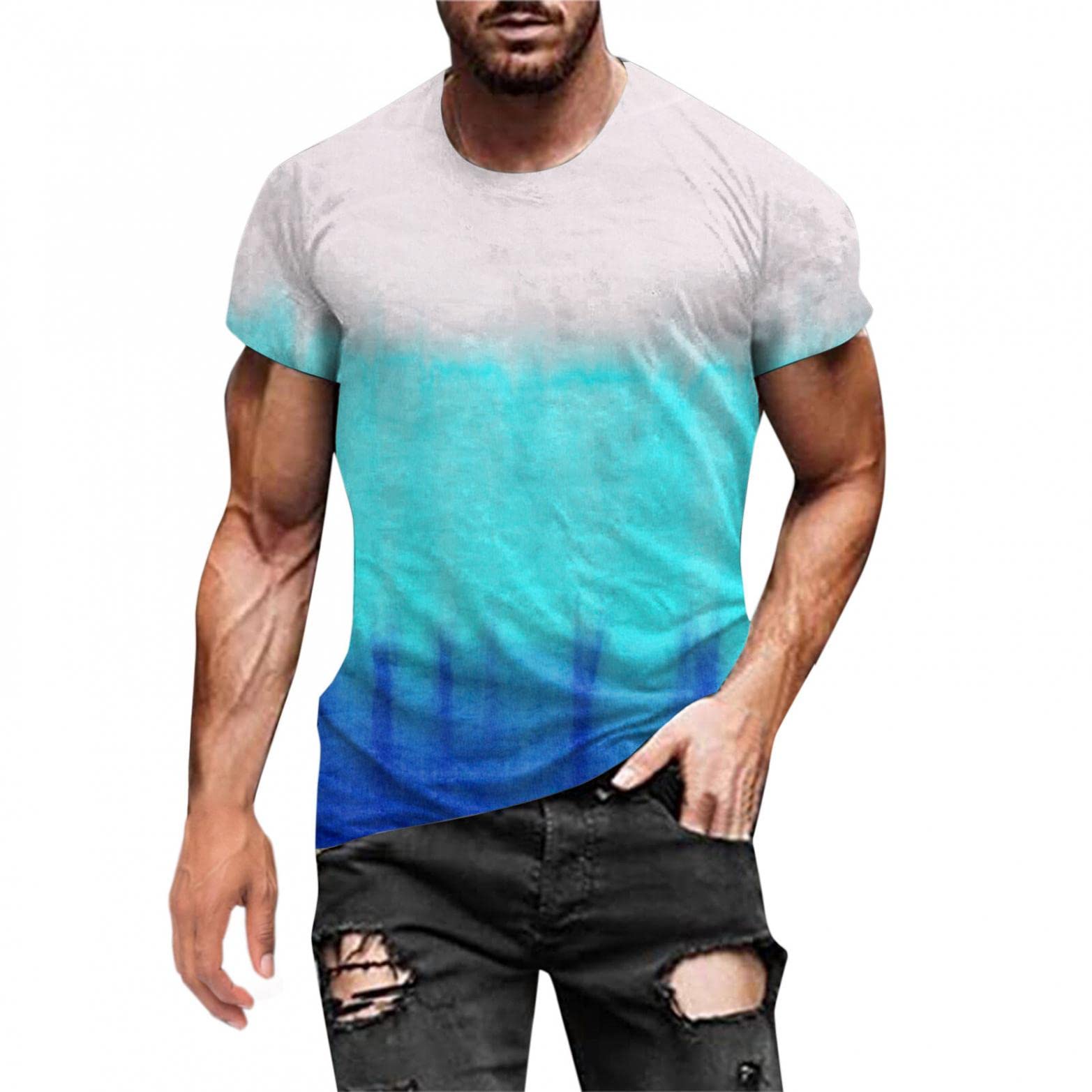 Men's Graphic T-Shirts | Casual Fashion Crew Neck Loose Fit Short Sleeve Tees for Summer | Novelty Print Blouse Tops | Perfect for Streetwear, Beach Outings & Casual Wear