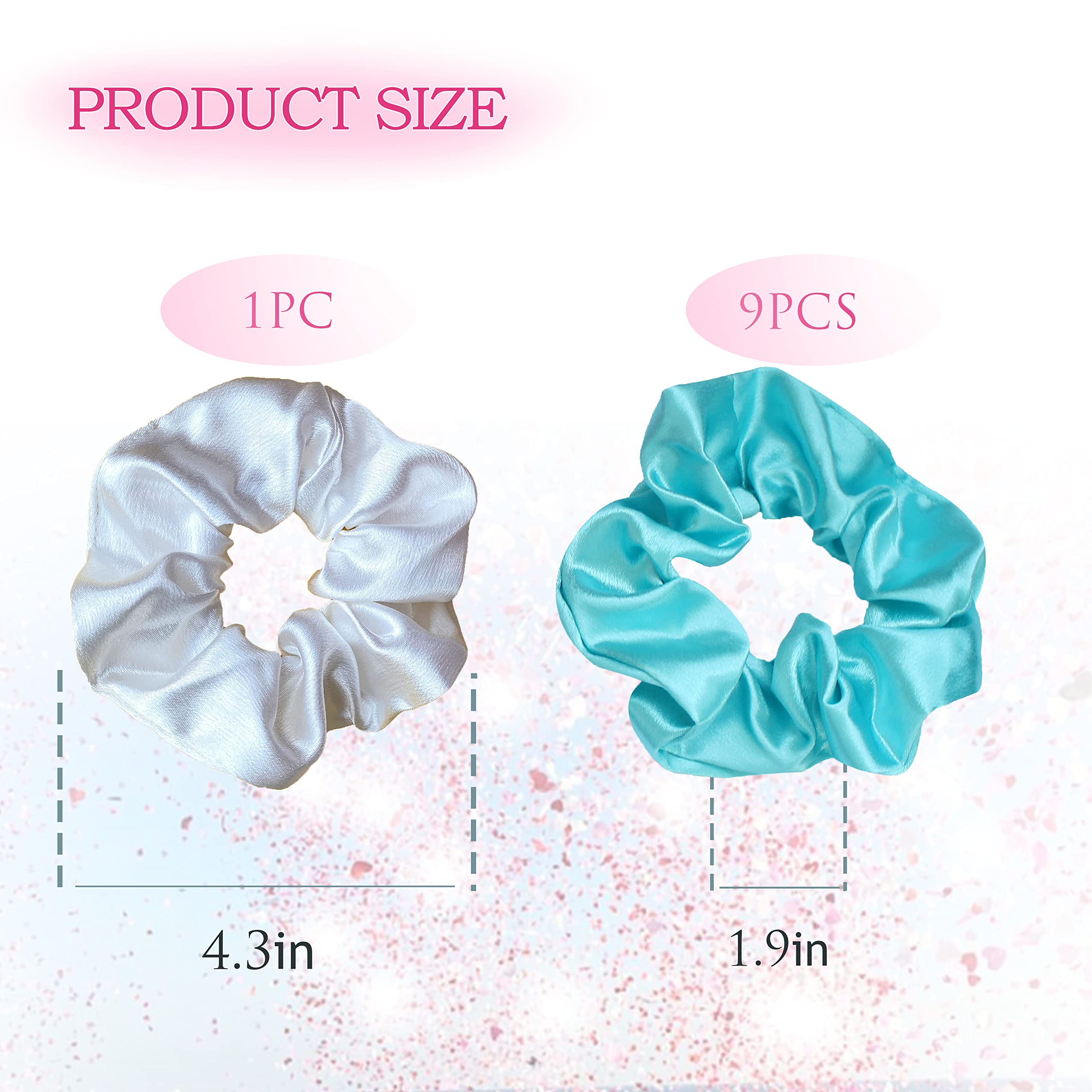 LADY&HOME 10-Pack Bridesmaid Hair Scrunchies - Proposal Gifts for Bachelorette Party, Bridal Shower & Wedding Party (Blue) - Perfect for Bridesmaid Proposals, Wedding Favors & Special Occasions