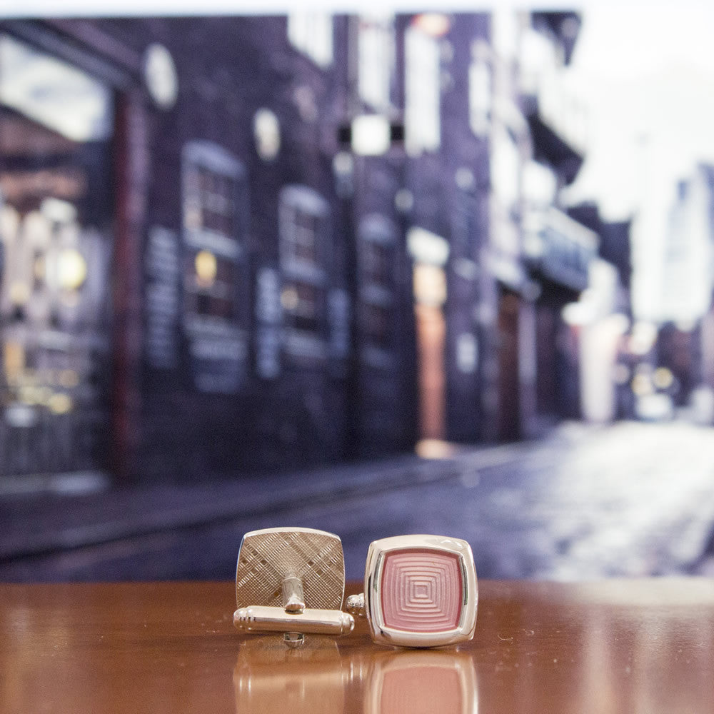 KingCuffs Enameled Square Cufflinks for Men - Elegant Dress Shirt Accessories for Weddings, Business & Formal Events