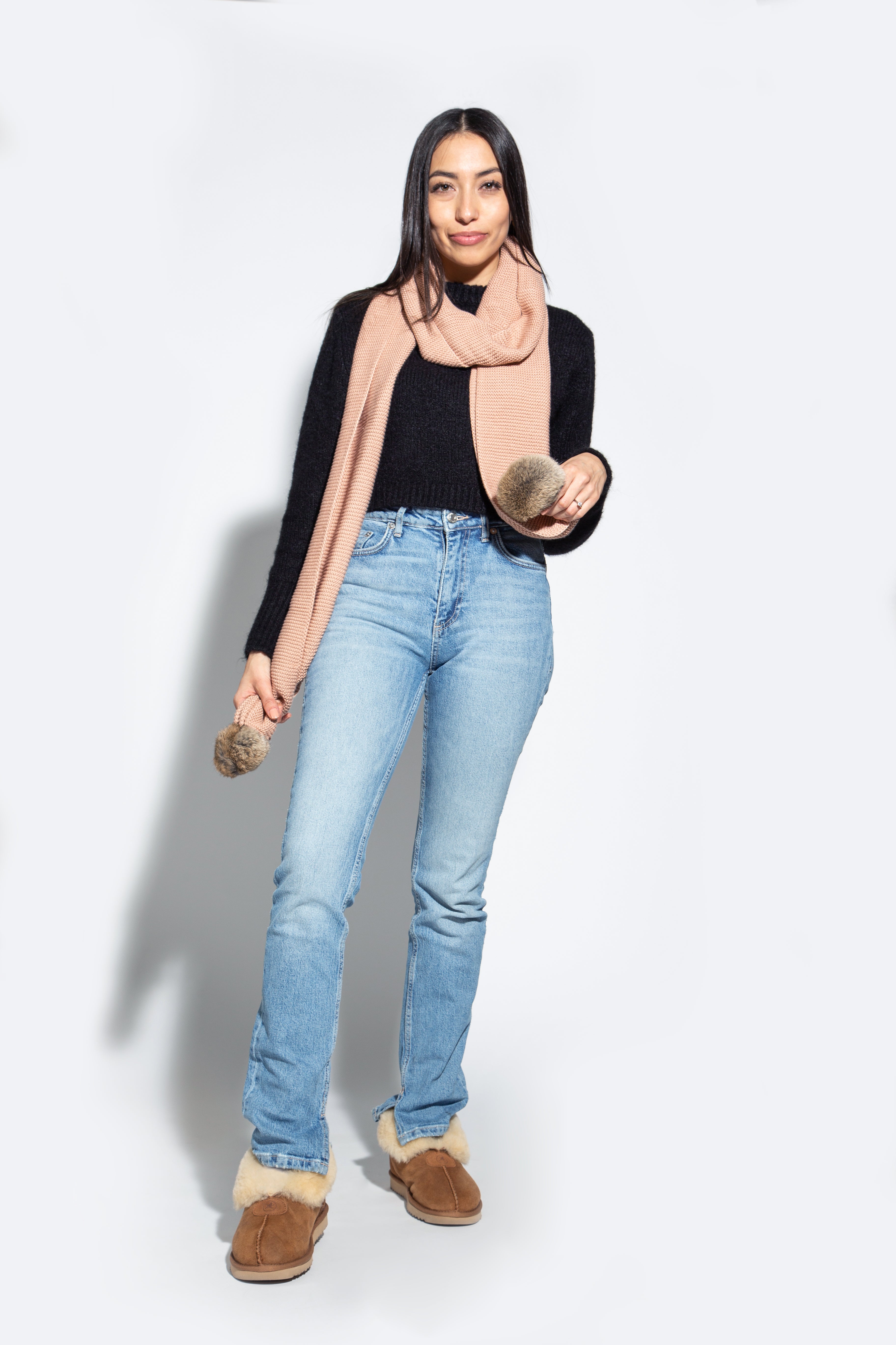 Sofia Scarf - Soft Salmon Natural Color Womens Fashion Accessory for Everyday Wear, Office & Special Occasions
