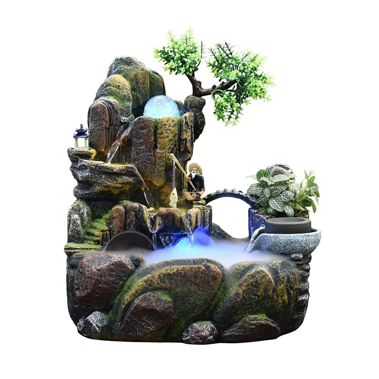 Beautiful Tabletop Fountain with Rockery & Flowing Water - Indoor Decorative Waterfall for Living Room, Office, Meditation & Relaxation - Perfect Zen Decor for Home, Workspace & Stress Relief